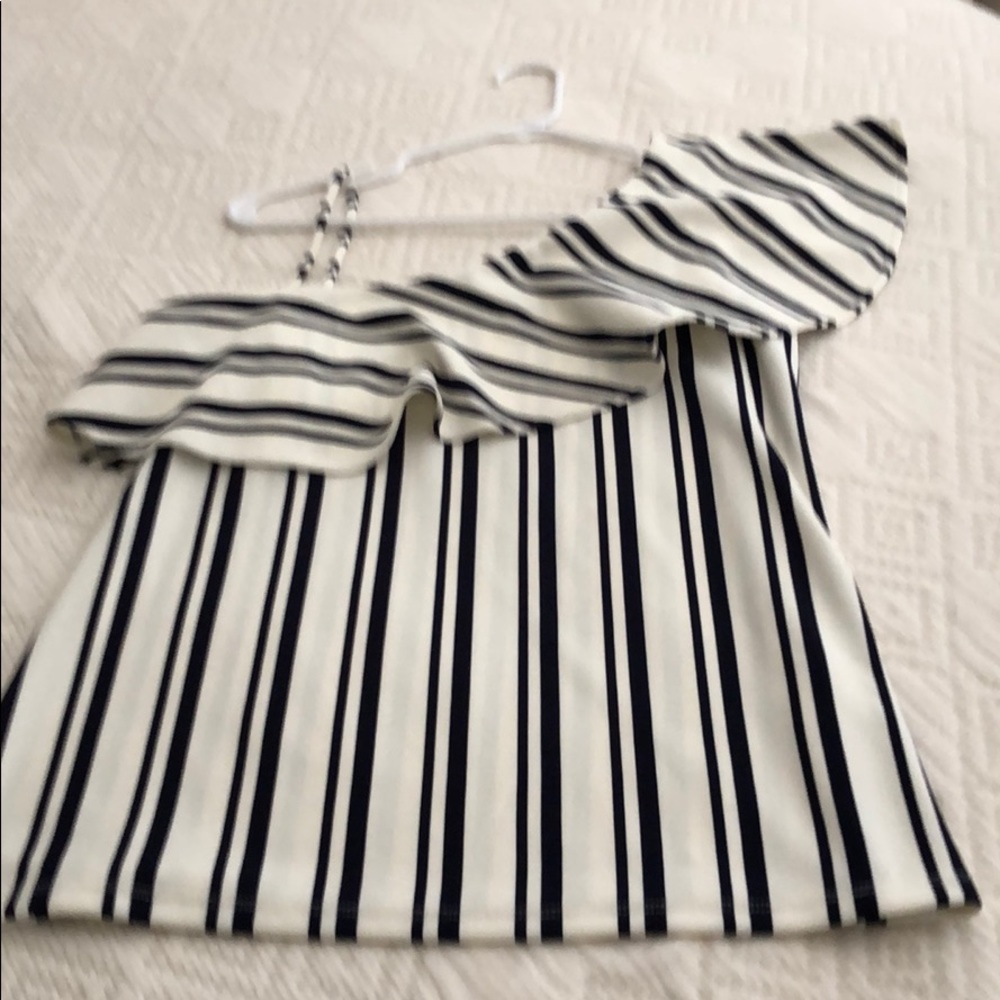 Banana Republic one shoulder shirt.